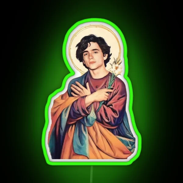 Timothee Chalamet Saint God Led RGB Neon Sign