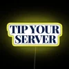 Customizable RGB neon server tip lighting signage display solution