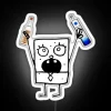 Vibrant RGB glow neon decoration with whimsical Tipsy Doodlebob design