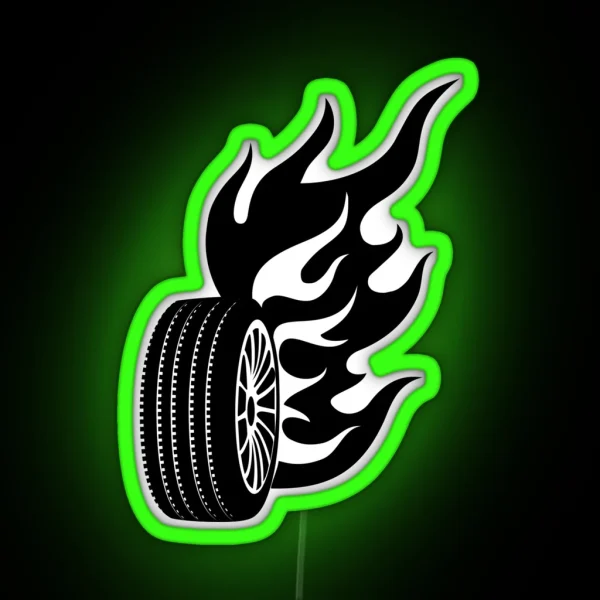 Tire On Fire RGB Neon Sign