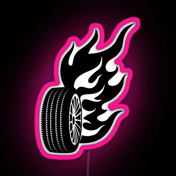 Tire On Fire RGB Neon Sign