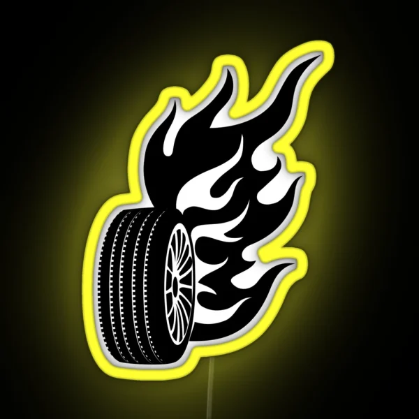 Tire On Fire RGB Neon Sign