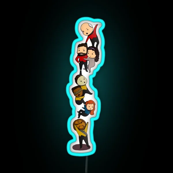 TNG Crew Chibi Style RGB Neon Sign