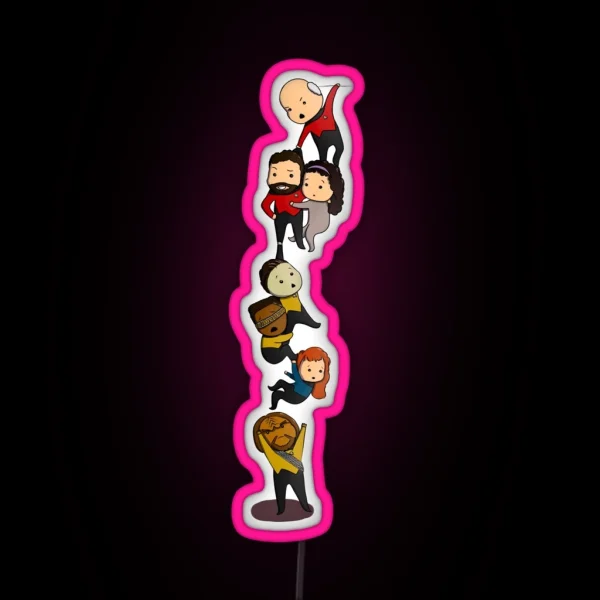 TNG Crew Chibi Style RGB Neon Sign