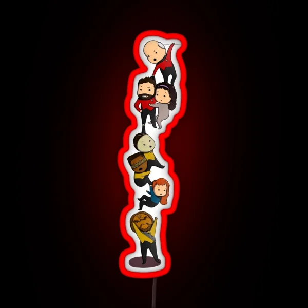 TNG Crew Chibi Style RGB Neon Sign