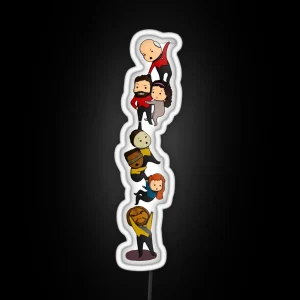 TNG Crew Chibi Style RGB Neon Sign
