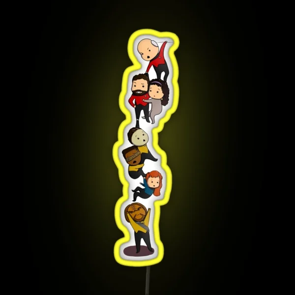 TNG Crew Chibi Style RGB Neon Sign