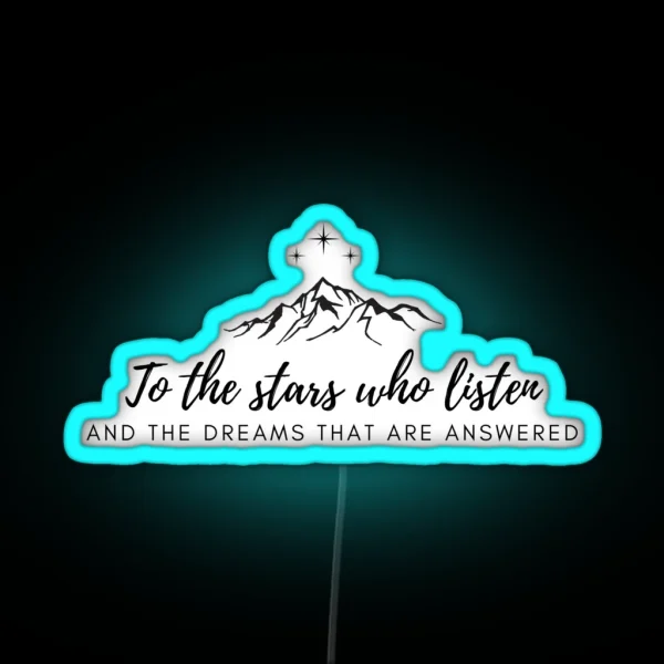 To The Stars Who Listen Minimalist Print RGB Neon Sign