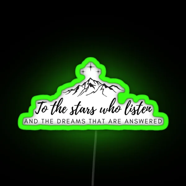 To The Stars Who Listen Minimalist Print RGB Neon Sign