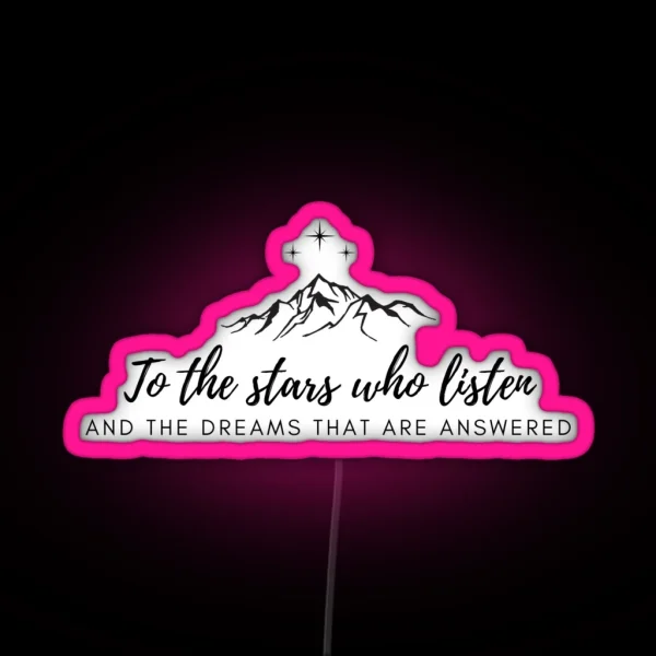 To The Stars Who Listen Minimalist Print RGB Neon Sign