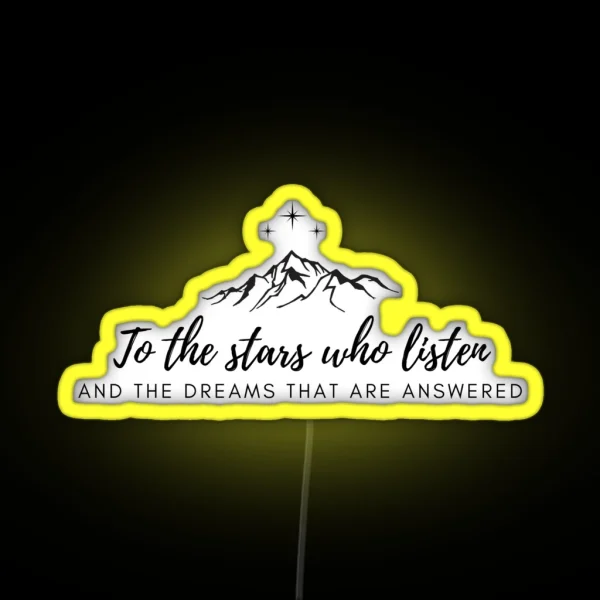 To The Stars Who Listen Minimalist Print RGB Neon Sign