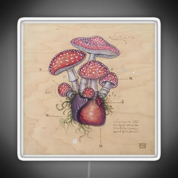 Toadstool Heart Amanita Muscaria RGB Neon Sign
