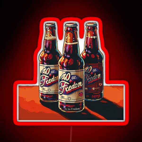 Toast To Liberation Get Tipsy With Our 40 Oz To Freedom 6 Pack Collection RGB Neon Sign