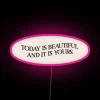 Vibrant RGB neon sign with inspirational message for your home.