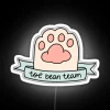 Glowing Toe Bean Team Logo in Vibrant RGB Neon Colors