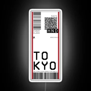 Tokyo Airport Ticket RGB Neon Sign