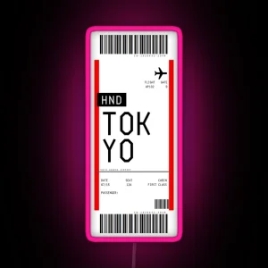 Tokyo Boarding Pass RGB Neon Sign