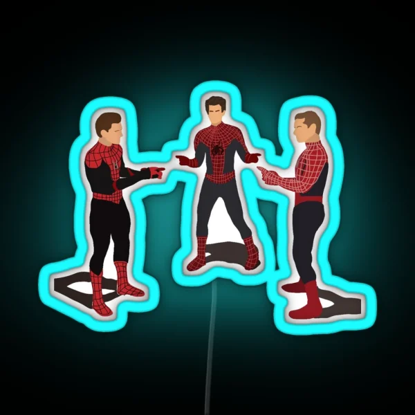 Tom Holland Andrew Garfield Tobey Maguire RGB Neon Sign