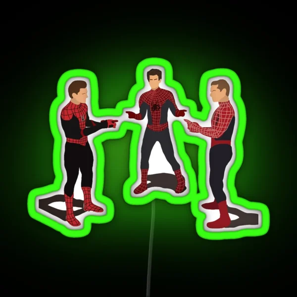 Tom Holland Andrew Garfield Tobey Maguire RGB Neon Sign