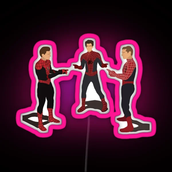 Tom Holland Andrew Garfield Tobey Maguire RGB Neon Sign