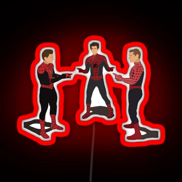 Tom Holland Andrew Garfield Tobey Maguire RGB Neon Sign