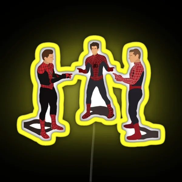 Tom Holland Andrew Garfield Tobey Maguire RGB Neon Sign