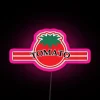 Vibrant RGB LED canvas display for Tomato Mart restaurant signage.