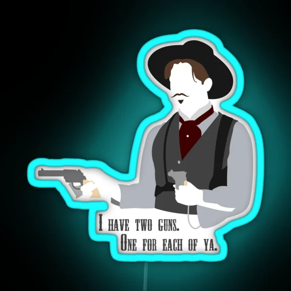 Tombstone Two Guns RGB Neon Sign