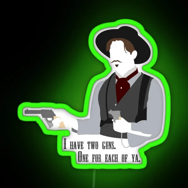Tombstone Two Guns RGB Neon Sign