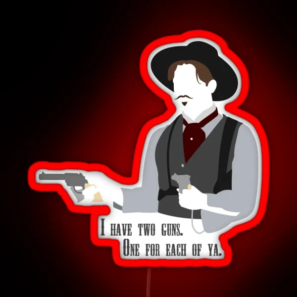 Tombstone Two Guns RGB Neon Sign