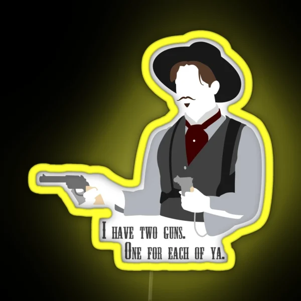 Tombstone Two Guns RGB Neon Sign