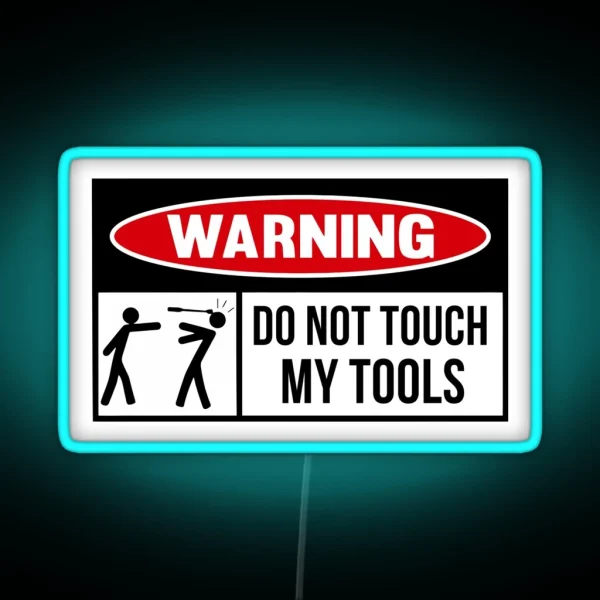 Toolbox Warning Sign RGB Neon Sign