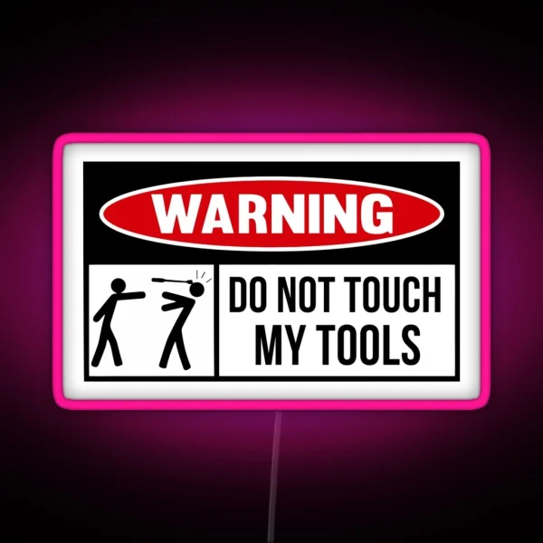 Toolbox Warning Sign RGB Neon Sign