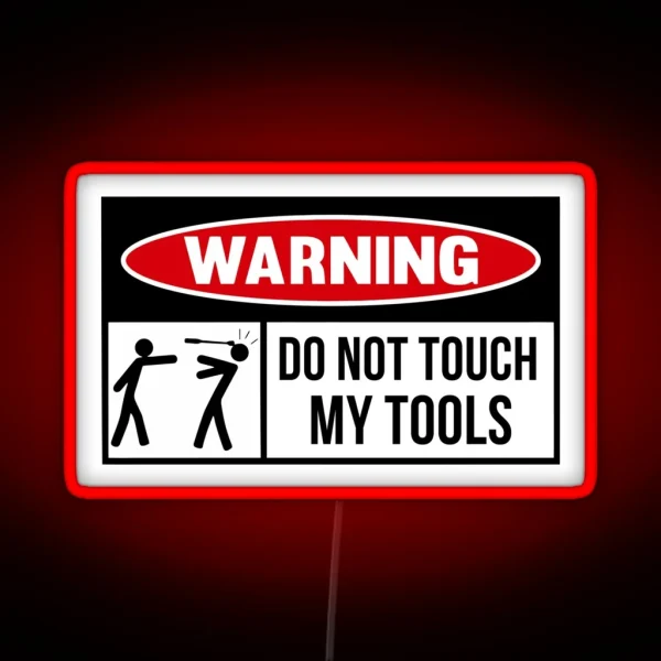 Toolbox Warning Sign RGB Neon Sign
