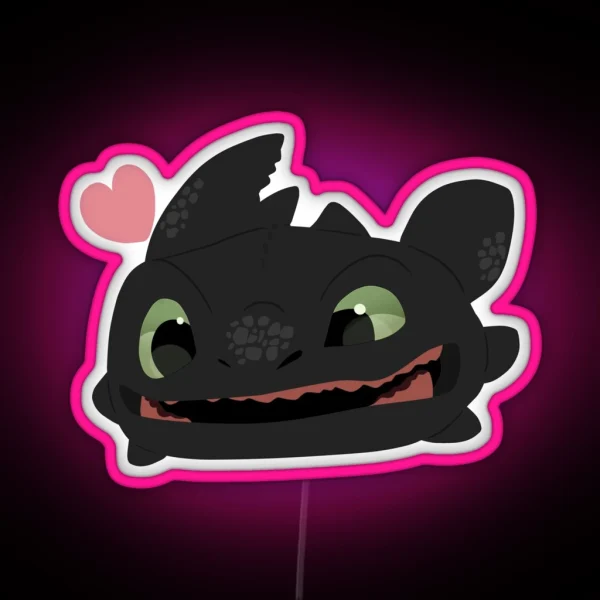 Toothless Love RGB Neon Sign