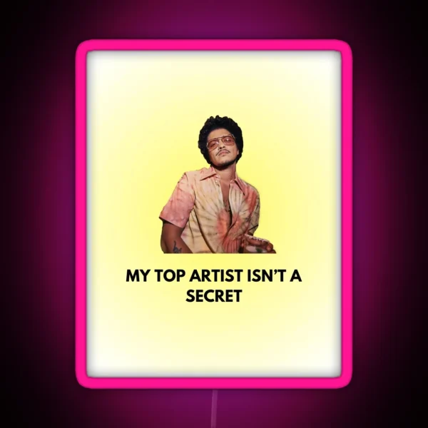 Top Artist Bruno Mars RGB Neon Sign