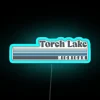Vibrant RGB Illuminated Torch Lake Michigan Sign for Home Decor.
