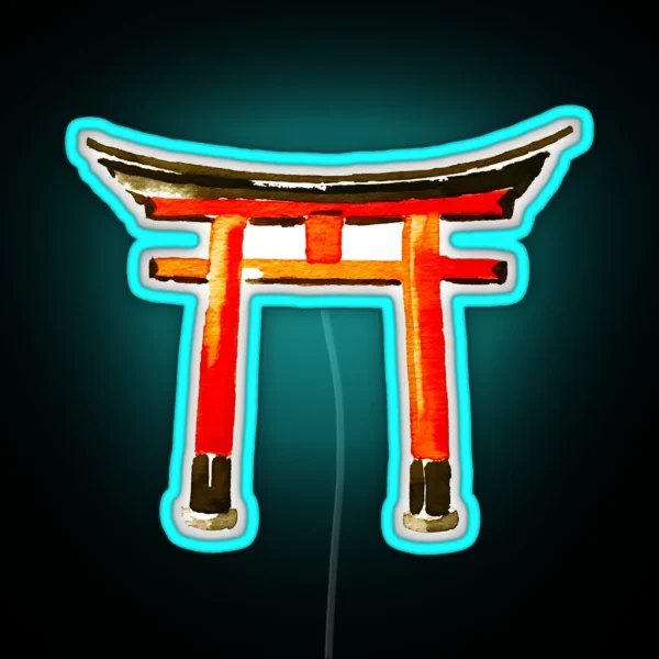Torii Japan Design Kyoto Drawing RGB Neon Sign