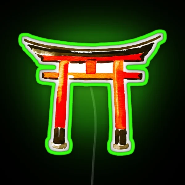 Torii Japan Design Kyoto Drawing RGB Neon Sign