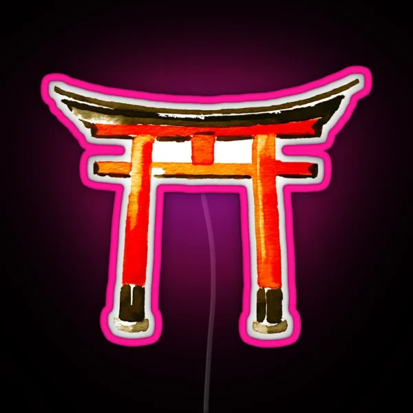 Torii Japan Design Kyoto Drawing RGB Neon Sign
