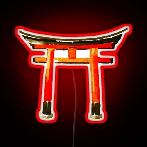 Torii Japan Design Kyoto Drawing RGB Neon Sign