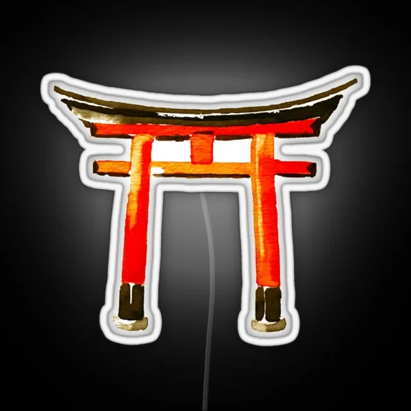 Torii Japan Design Kyoto Drawing RGB Neon Sign