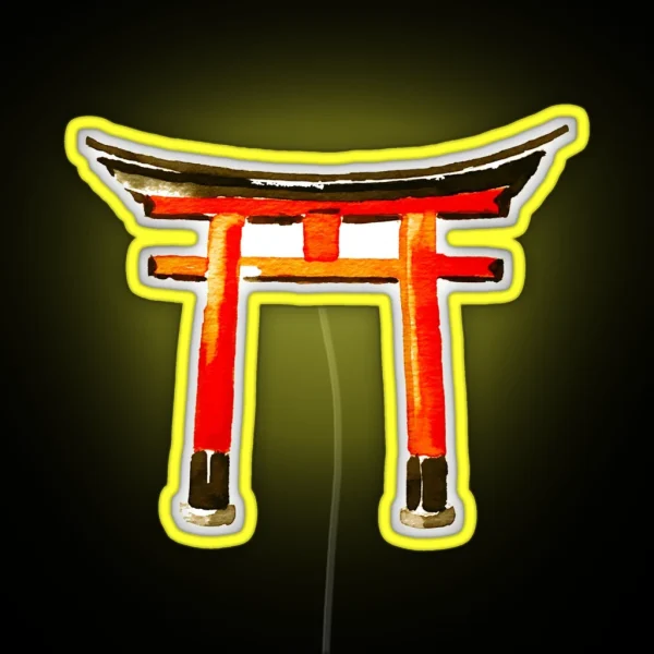 Torii Japan Design Kyoto Drawing RGB Neon Sign