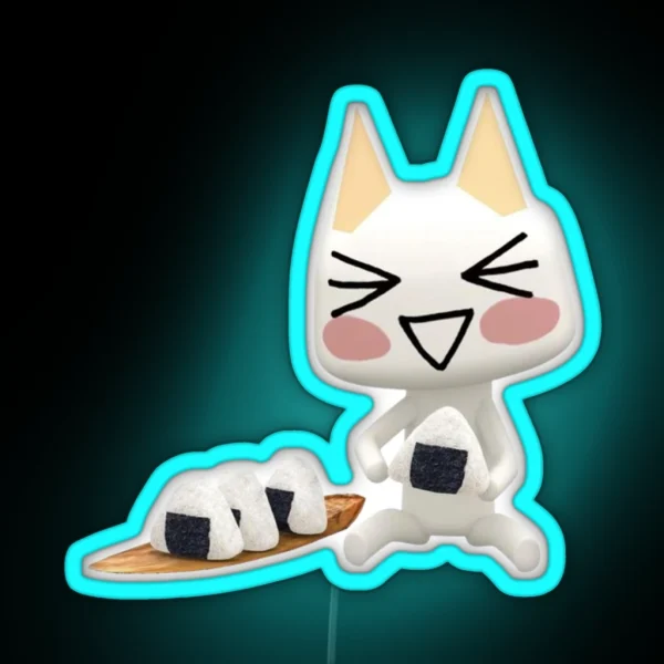 Toro Eating Rice Balls RGB Neon Sign