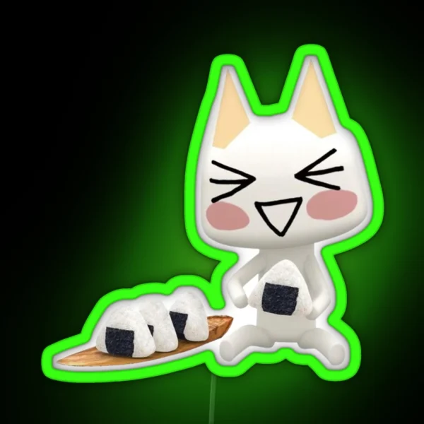 Toro Eating Rice Balls RGB Neon Sign