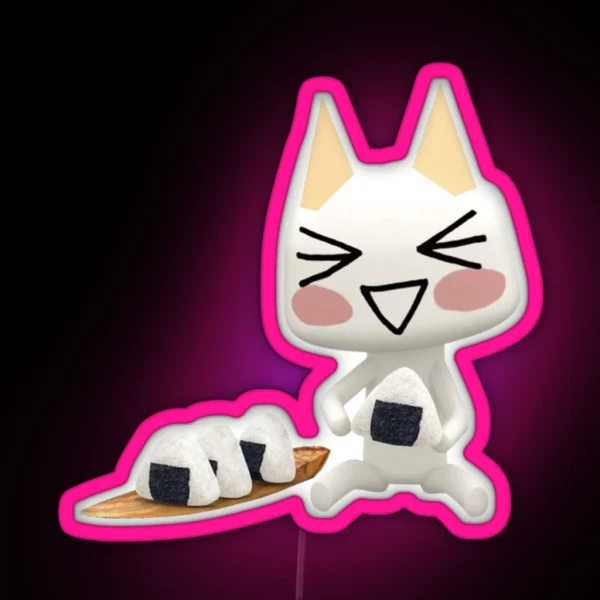 Toro Eating Rice Balls RGB Neon Sign