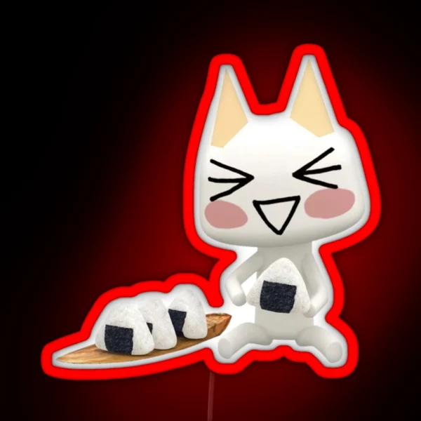 Toro Eating Rice Balls RGB Neon Sign