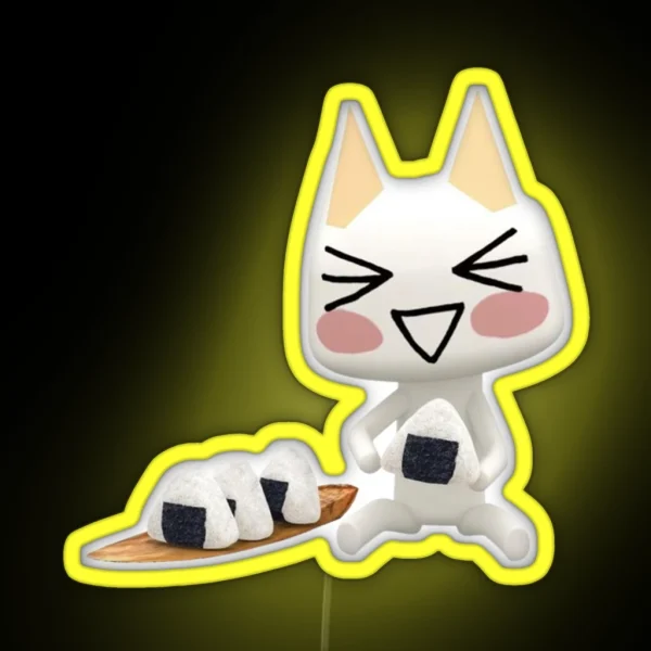 Toro Eating Rice Balls RGB Neon Sign