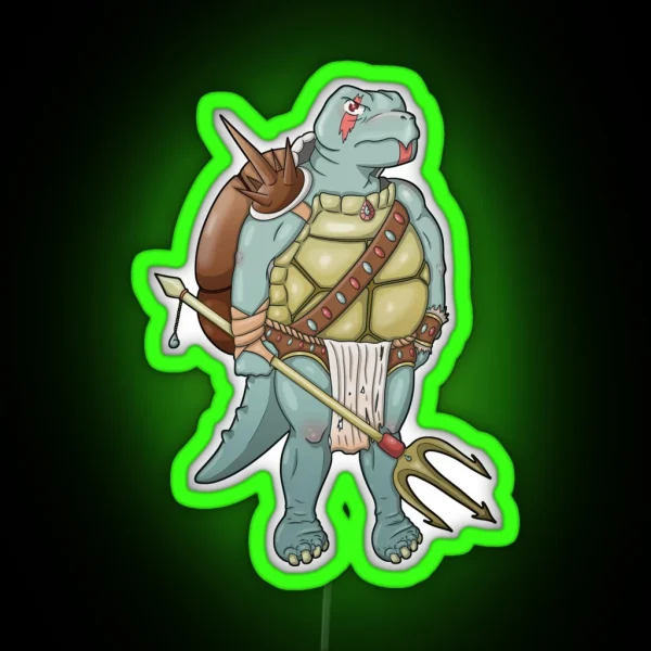 Tortle Barbarian Druid RGB Neon Sign