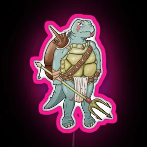 Tortle Barbarian Druid RGB Neon Sign